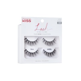 KISS Faux Mink, False Eyelashes, 'Muse', 14mm, Includes 2 Pairs Of Lashes, Easy to Apply, Reusable Lash Clusters