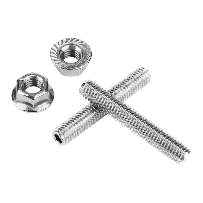 10Pcs Exhaust Manifolds Bolt,Stainless Steel Black Header Exhaust Manifold Head