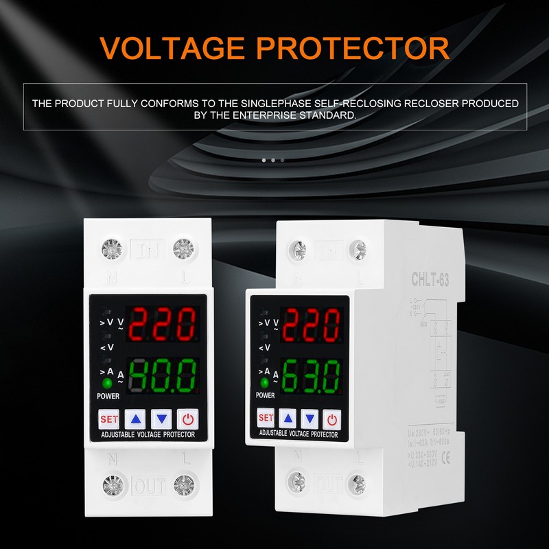 Dual Display Adjustable Voltage Protector Intelligent Over-voltage Under-voltage Over-current Protect