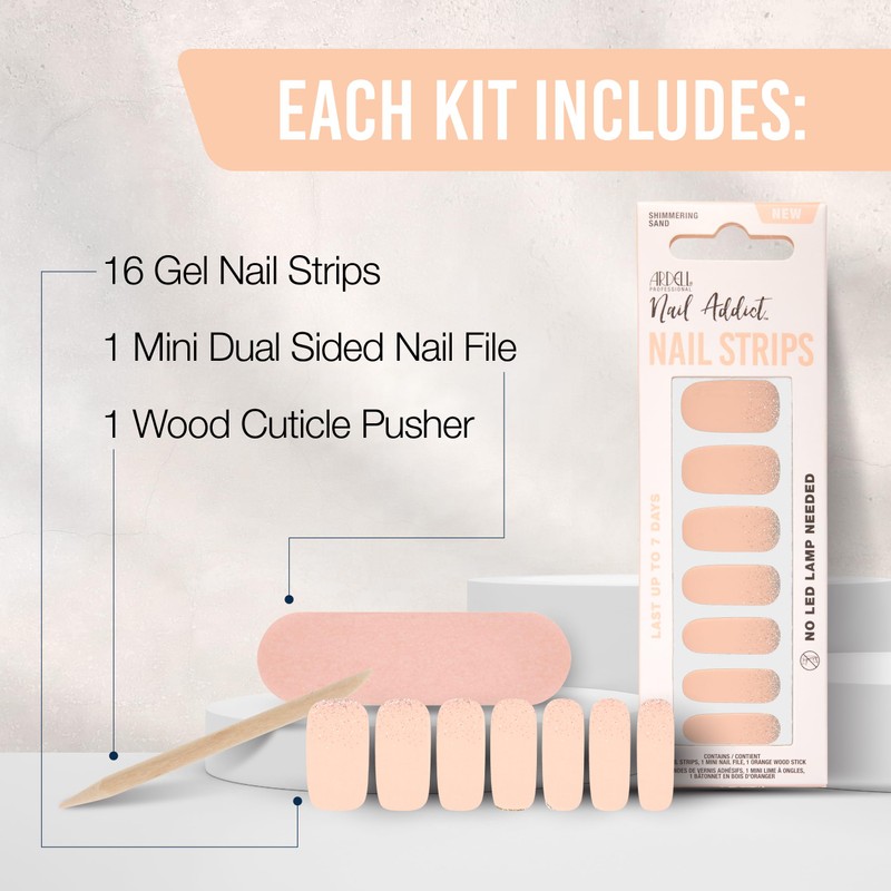 Ardell Nail Addict Nail Strips - Shimmering Sand Lasts Up