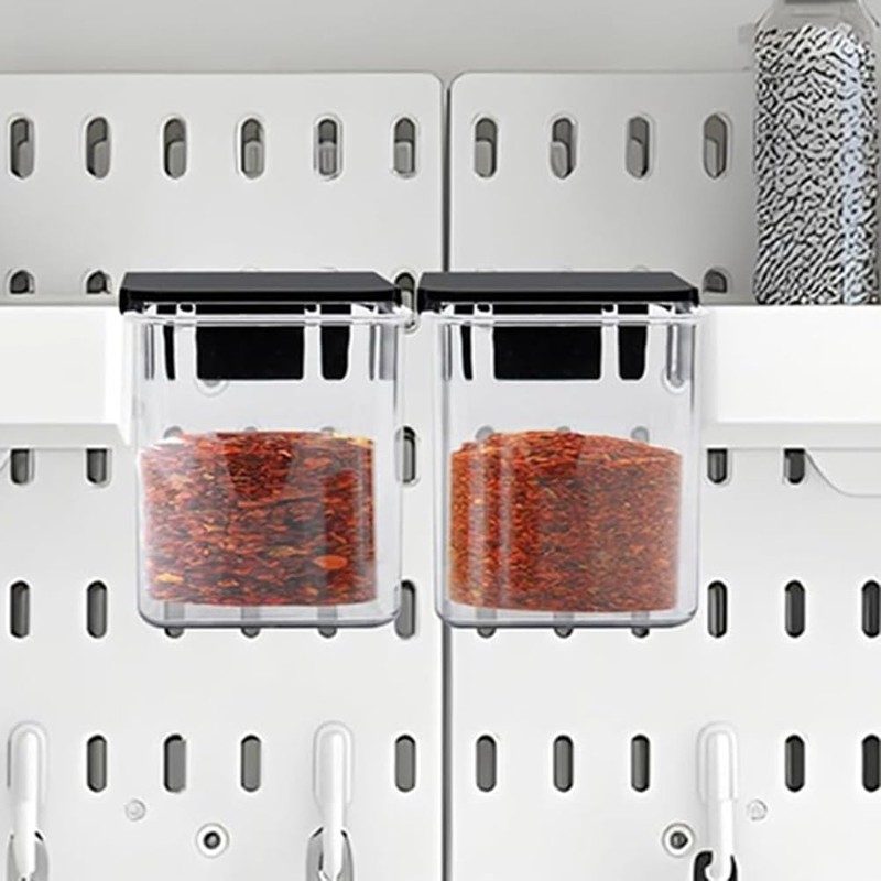 Fobufue 4 Pcs Pegboard Accessories with Lid, 3.9 X 3.2