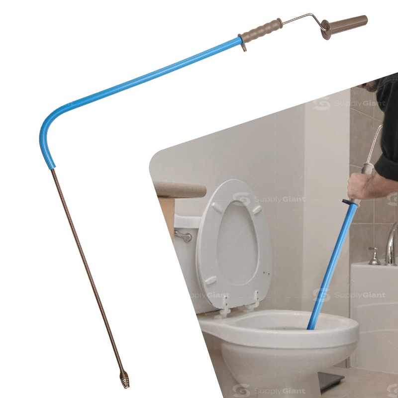 Supply Giant SU3247 3 Ft Toilet Auger Snake for Unclogging