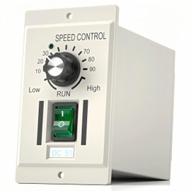 DC Motor Speed Controller, AC 110V Input DC 0-90V Output Soft Start Fan Speed Controller, Electric Stepless Speed Regulator for Permanent Magnet DC Motor 400W DC-51