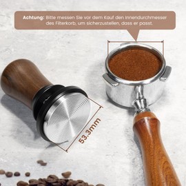 NOTSEK Tamper 54 mm, 30 lbs Pressure Regulating Espresso Tamper, Self Levelling Calibrated Spring Coffee Tamper with Stainless Steel Base Walnut Handle for Sage Barista Express 54 mm Portafilter