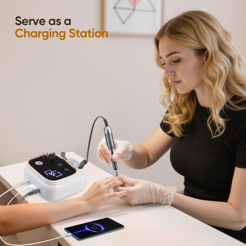 GJCrafts Electric Nail Cutter with 45,000 RPM - LCD Display,