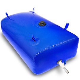 GHOSOONE 540 L/142 Gal Water Bladder Tank, Foldable Portable Water Storage Container, Emergency Water Bag for RV, Truck Bed, Fire Prevention, Drought Resistance, Blue