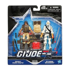 G.I. Joe 50th Anniversary Classic Clash Action Figure Set (Spirit Iron Knife vs. Storm Shadow) 3.75 Inches