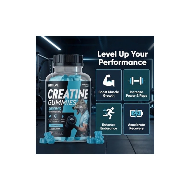Creatine Gummies 4000mg | 120 Mixed Berry Flavoured Gummies |