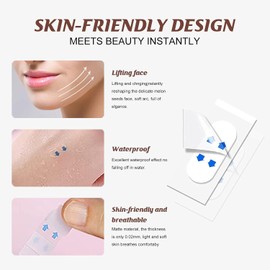 Cinta de elevación facial, cinta de elevación facial invisible 120 piezas levantar instantáneamente la piel flácida de la cara, ocultar la mandíbula doble, crear una cara en forma de V