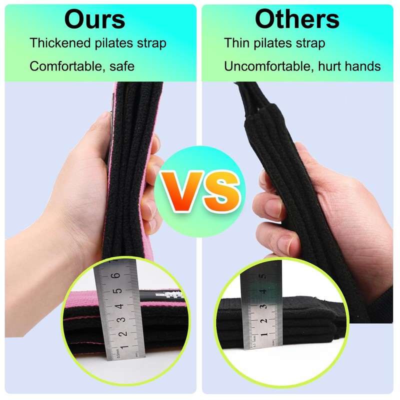 Lights Mountain 1 Pair Pilates Double Loop Straps for Reformer,