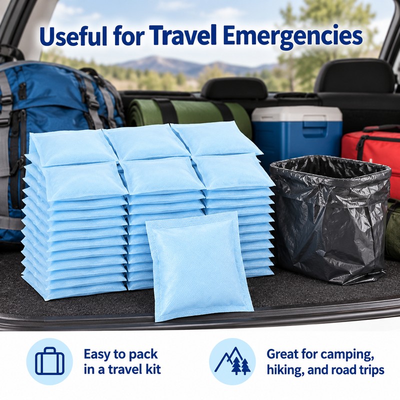 Portable Urine Absorbent Packets for Camping & Travel – 80