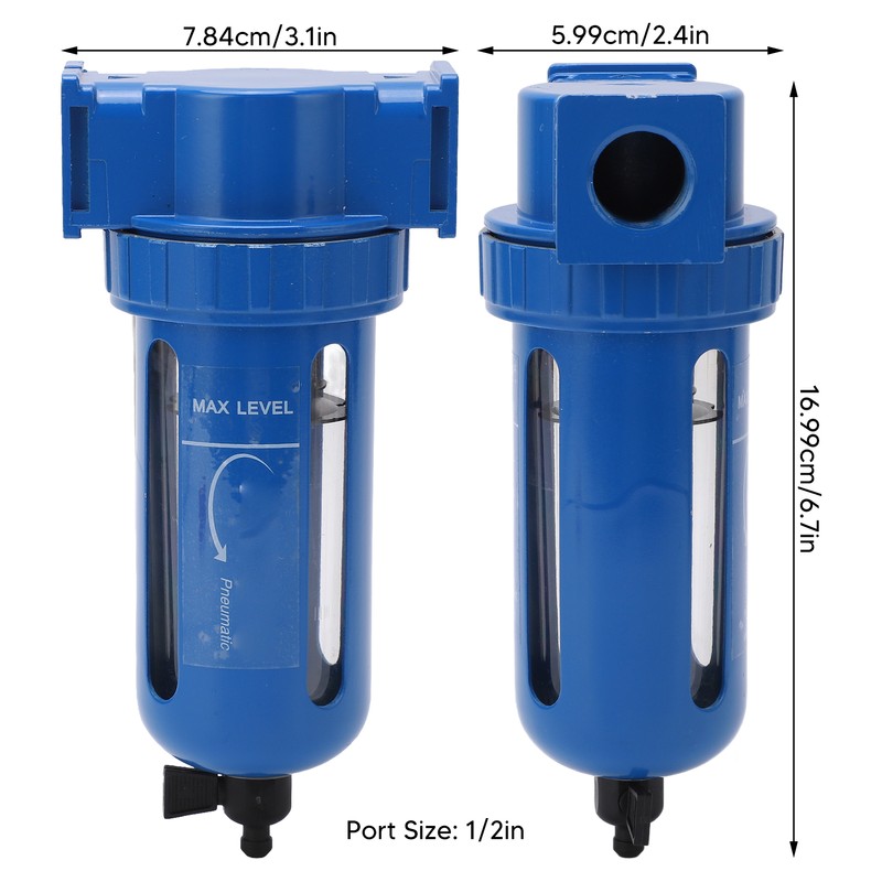 Compressed Air Filter Manual Drain Zinc Alloy Stainless Steel High