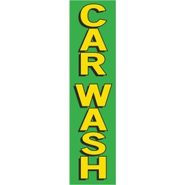 GLOBAL ADVERTISING SOLUTIONS Car Wash Boomer Rectangle Feather Flag Eye Catching Banner Sign for Business and Marketing replacement Flag only without pole kit (Lime Green)