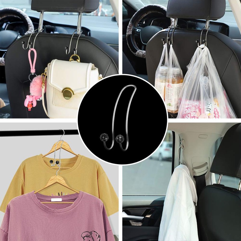 Soleebee Pack of 2 Car Back Seat Headrest Hooks Hanger,