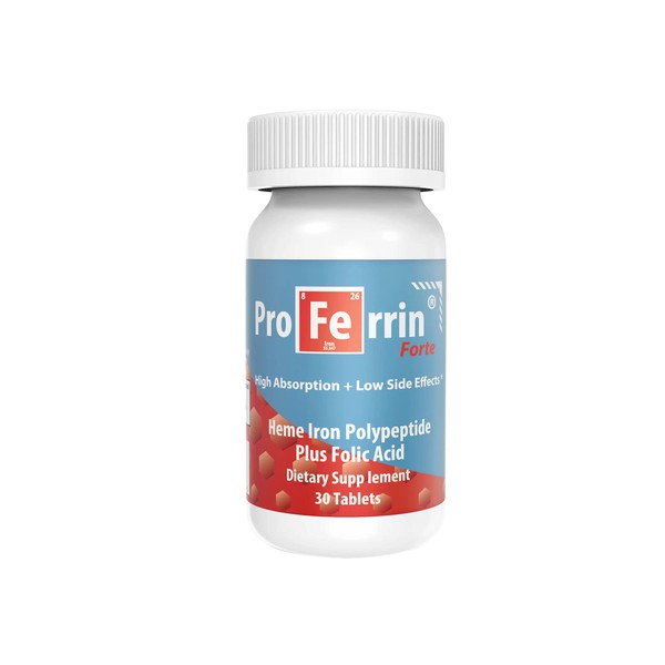 Proferrin Forte, 30 Tablets- Heme Iron Plus Folic Acid