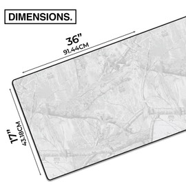 MPCO. Real Tree Large Gaming Desk Pad - 36" x 17" Duraglyde Fabric Edge Snow White – Without Logo Desk Mats - Non-Slip, Washable, Smooth Glide for Precision Gaming & Work