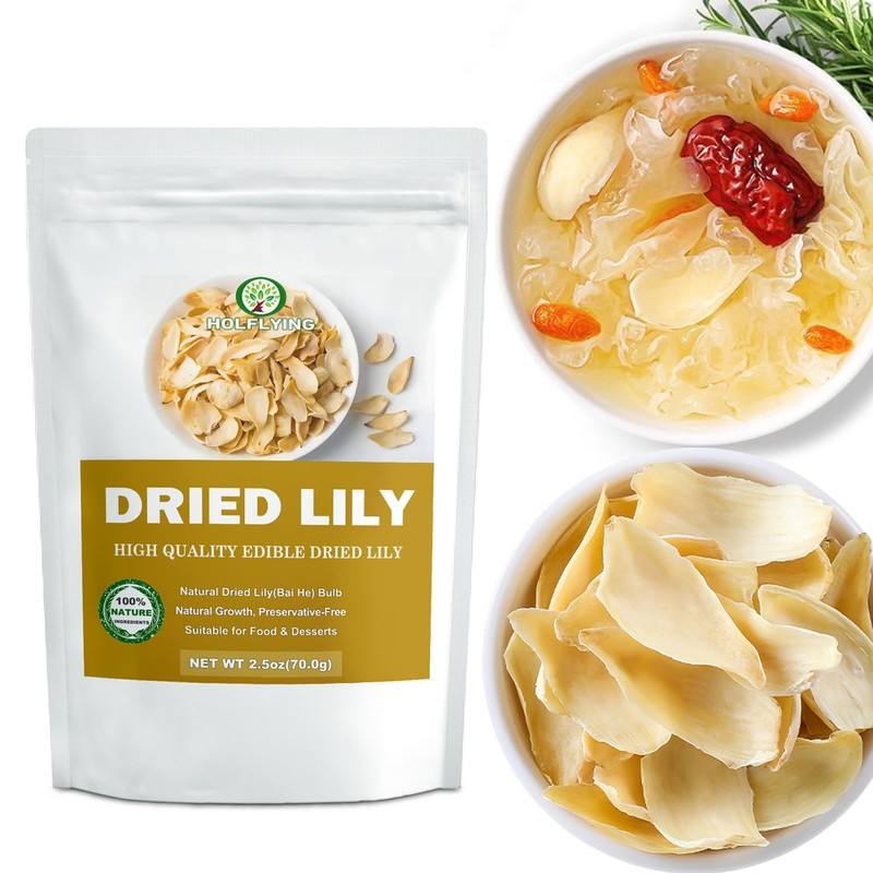 Natural Dried Lily Bulb - 3.5 oz, Cut & Sifted,