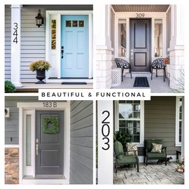 Discovered Designs 5" (8) Modern Address House Numbers for Outside - Easy to Install 3D Matte Black Acrylic Individual Numbers for Address on House, Weatherproof No Rust, Made in USA, Includes 2 - 3/4" Screws, Door Mailbox Number Home Address Number