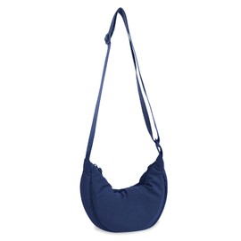 Pequeña bolsa cruzada de nailon creciente para mujeres y hombres, a la moda, bolsa de viaje, Azul oscuro, Deporte