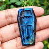 TEAMWILL 1.9" Natural Labradorite Coffin Quartz Crystal Skull Coffin Figurines