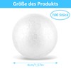 YAYODS Pack of 100 polystyrene balls, 4 cm, white polystyrene