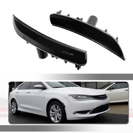 Tonsya For 2015 2016 2017 Chrysler 200 Front Bumper side Marker Housings Replacement Smoked Lens 68206449A 68206450A
