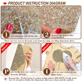 Locacrystal Bling Rhinestone Sticker DIY Car Decoration Stickers Self-Adhesive Hotfix Glitter Crystal Gem Sheet Sticker for Car&Craft Decoration with 19440Pcs 2mm Rhinestones(Mix Yellow,9.4" x 15.8")