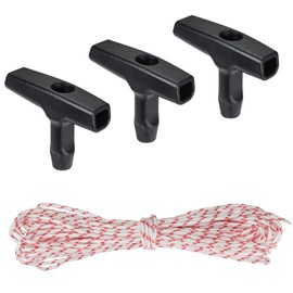 DBOO Replacement Recoil Starter Rope Kit - 3.0mm x 10M Nylon Pull Cord with 3 Handles for Husqvarna, Craftsman Lawn Tools & Petrol Garden Equipment