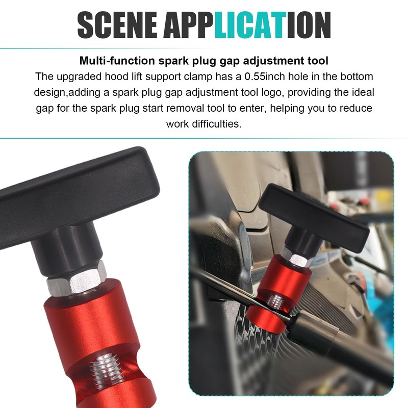 lekiliky 2PCS Car Hood Prop Struts Clamp, Vehicle Trunk Gas