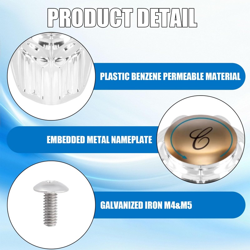 Ryutain Transparent Crystal Shower Knob Replacement 2 Piece Dual Control
