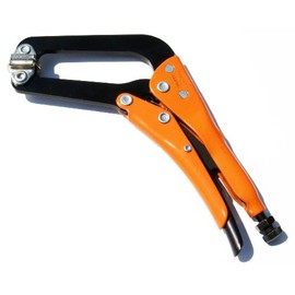 Grip-On 233A06 6-Inch Angled Self-Adapting Jaws Locking Pliers with Swivel Tips in Orange Epoxy