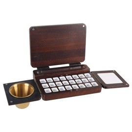 Portable Watercolor Palette, 24-Grids Wooden Palette Box with Wash Cup Travel Watercolor Tray for Watercolors, Gouache Acrylic