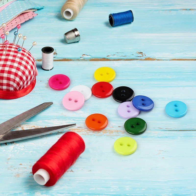 Furuising 180 Pcs Mixed Buttons, 20mm Resin Button 12 Color