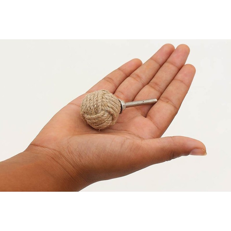 RII 32MM Dia Set of 6 Jute Rope Cabinet knobs
