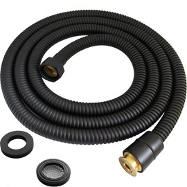 HOMYEP Flexible Shower Hose Stainless Steel Handheld Shower Head Attachment Hose, 69 Inch, Matte Black
