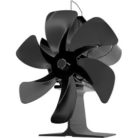 snsok Wood Stove Fan Log Burner Fan Wood Burner Fireplace Fan Big 6 Blades Fan Heat Powered Eco Fireplace Fans Silent for Home Wood/Log Burner/Fireplaces