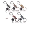 Highstyle Tochigi Leather & Mini Carabiner & Reel Key Holder,