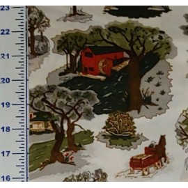 Sullivan's International MULTICOLORED Toile Cotton Fabric BY THE YARD 2005 Near Vintage