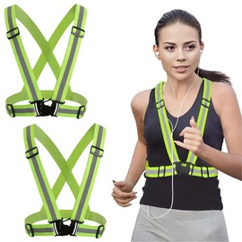 2 Stück Warnweste Reflective Vest, High-Vis Reflektierende Warnweste Für Optimale Sichtbarkeit, Für Erwachsene Und Jugendliche, Für Jogging,Radfahren,Wandern, Tag Und Nacht Motorrad Radfahren