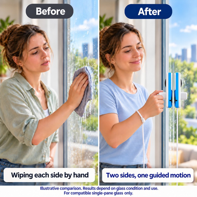 2026 Powerful Magnetic Window Cleaner Dual Sided High Efficiency Glass