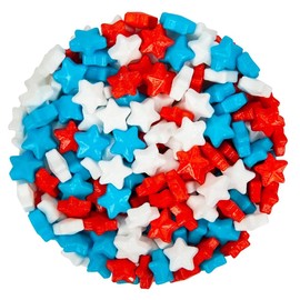 Bayside Candy Candy Stars - Starzmania - Dextrose Hard Candy - US Red White & Blue Hard Candy Stars - Independence Day Patriotic Star Shaped Candy (2LB)