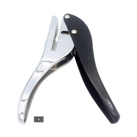 Kucaa Hand-held 5/64 inch 2mm Round Heavy Duty Metal Silver Single Circle Hole Punch for ID Cards PVC Cards Badge Photos