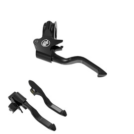 POWER JAMES Black Easy Pull Clutch Brake Shift Levers Hand Controls with clamp Lever Brackets Compatible with Harley Davidson 2018-25 Softail FLDE FLFB FLSL FLSB FXBB FXBR FXLR FXST Models (Black)