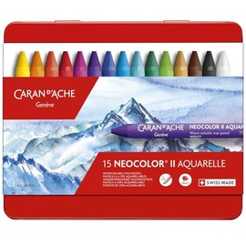 Caran d 'Ache Classic Neocolor II, juego de pasteles solubles en agua, 15 colores