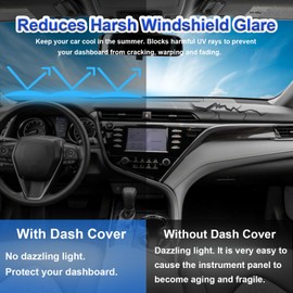 MOHANO Interior Dashboard Cover Custom Compatible with Toyota Camry 2018-2023, Dash Cover Mat Nonslip Fit for 2018 2019 2020 2021 2022 2023 Toyota Camry Dash Mat Protector Sunshade No Glare-Black