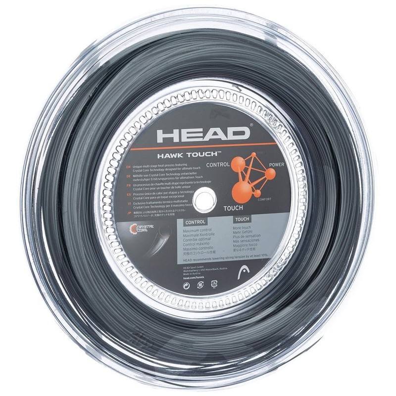 HEAD Unisex Adult Hawk Touch (200m Reel) Tennis String, Anthracite,