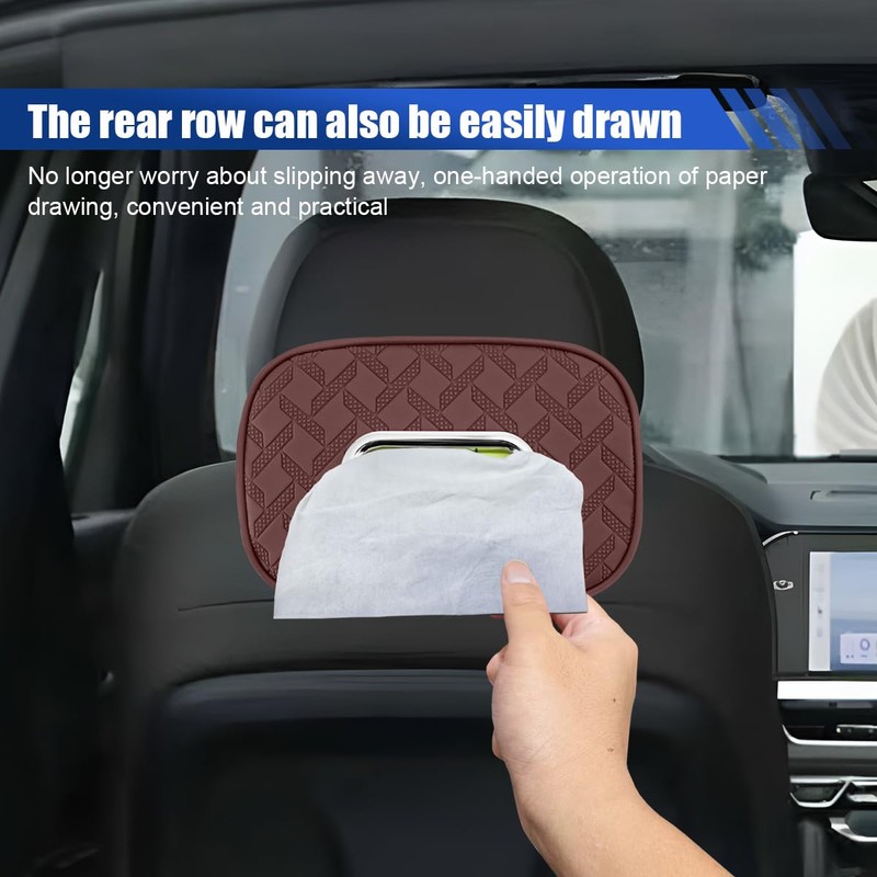 GAOLAOSY Large Car Tissue Holder for 300 Standard Tissues, PU