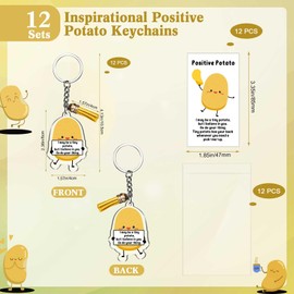 Siifert 12 Set End of Year Student Gifts from Teacher Emotional Support Potato Keychains Graduation Cna Week Mental Health Gifts