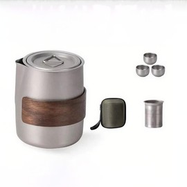 純チタン製 携帯用急須セット 収納ケース付き アウトドア向け