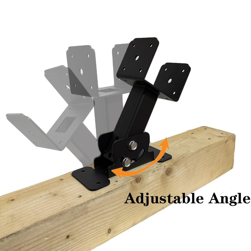 PUXILEM 3pcs Adjustable Angle Pergola Brackets Heavy Duty Roof Riser